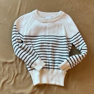 Jamie Kay white sweater with black stripes